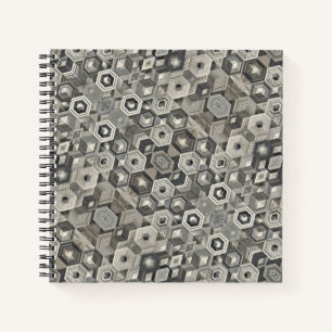 Cuaderno Geométricos en escala de grises
