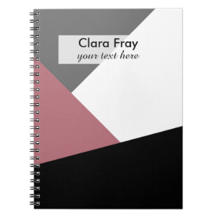 Cuaderno geometrics rosado, negro, gris polvoriento claro