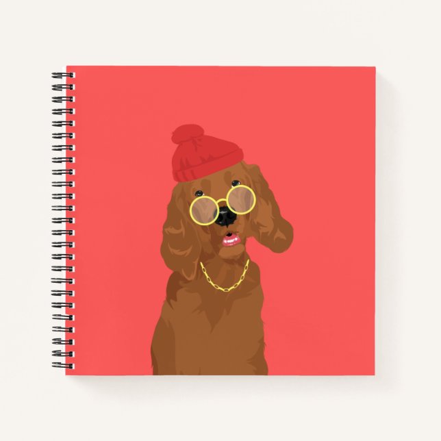 Cuaderno Georgie The Rapper Irish Setter Dog (Anverso)