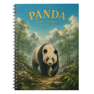 Cuaderno GeoSaga de Bambú Brumoso Panda Acuarela
