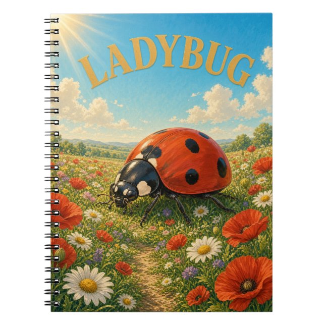 Cuaderno GeoSaga de la pradera de amapolas con mar (Frente)