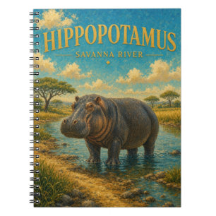 Cuaderno GeoSaga Río de Sabana Hipopótamo Acuarela
