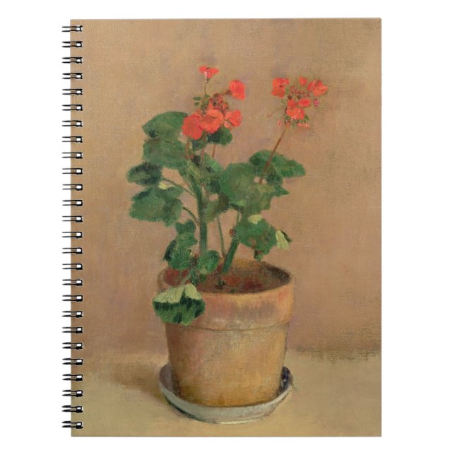 Cuaderno Geranios en un pote, c.1905 (aceite en lona) (Frente)