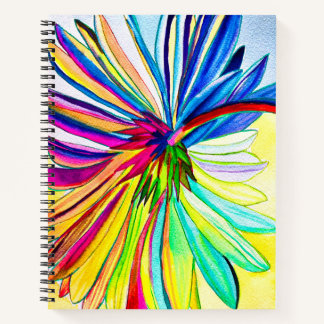 Cuaderno Gerbera arcoiris, flor colorida