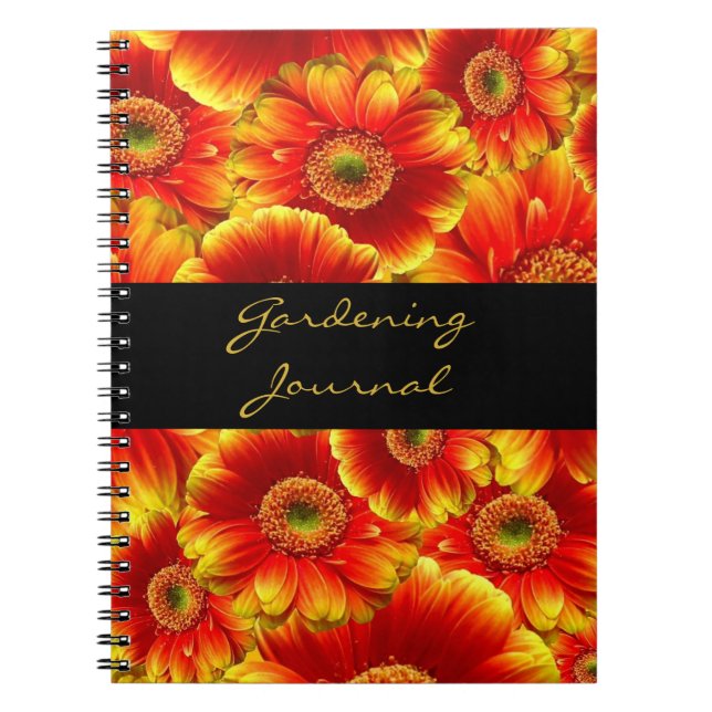 Cuaderno Gerbera Daisies, amarilla y Naranja (Frente)