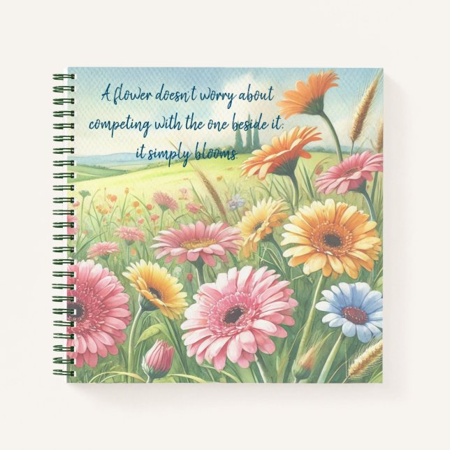Cuaderno Gerbera Daisy Field & Quote (Anverso)