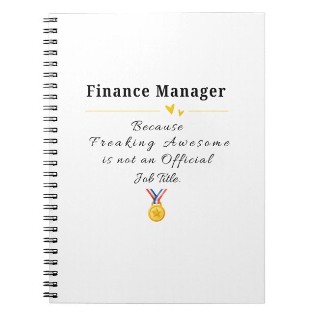 Cuaderno Gerente de Finanzas Agradecimiento Divertido (Frente)