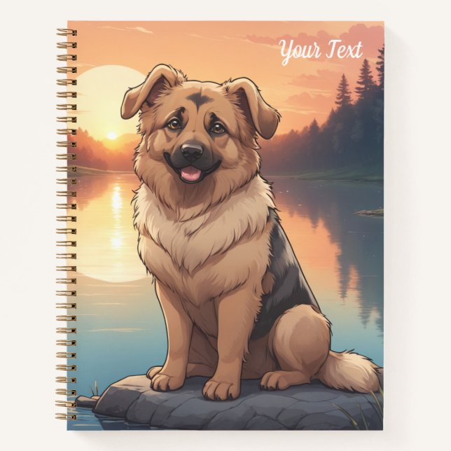 Cuaderno German Shepherd by Lake (Anverso)
