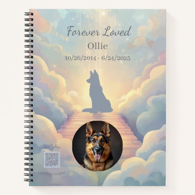 Cuaderno German Shepherd Memorial Journal | Rainbow Bridge (Anverso)