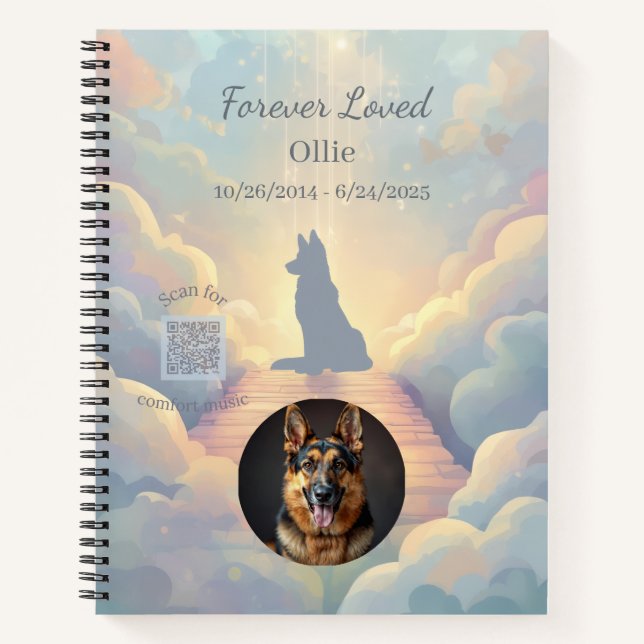 Cuaderno German Shepherd Memorial Journal | Rainbow Bridge (Anverso)