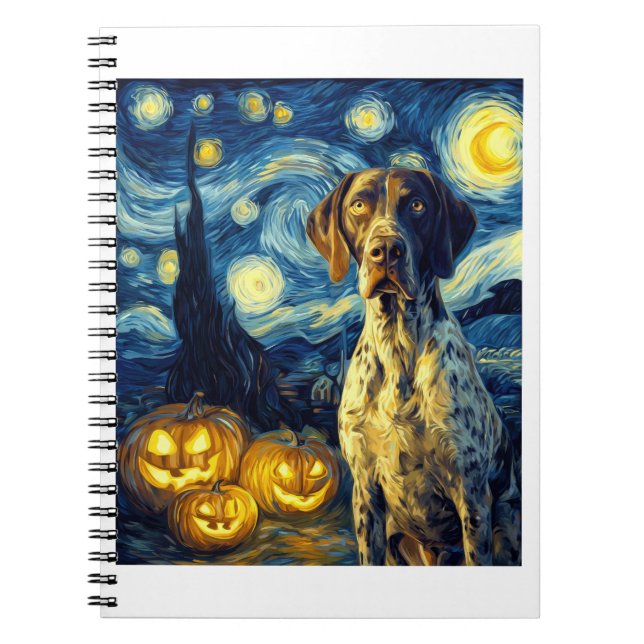 Cuaderno German Shorthaired Pointer 1 Perro Lindo Halloween (Frente)