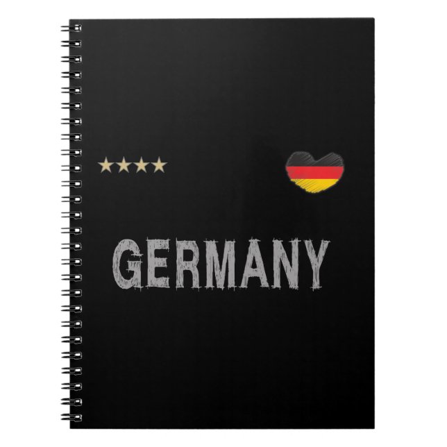 Cuaderno Germany Soccer Football Fan Shirt Heart (Frente)