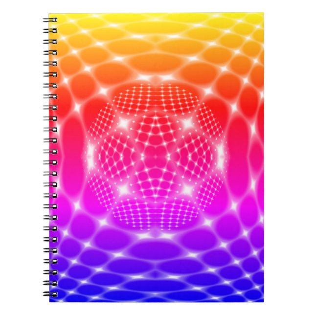 Cuaderno Gglob azul neón fractal (Frente)