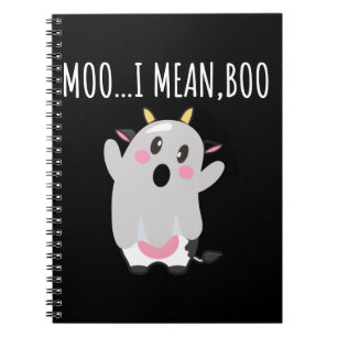 Cuaderno Ghost Cow Moo Me Refiero Al Regalo Boo Halloween