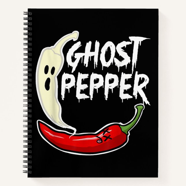 Cuaderno Ghost Pepper Funny Spicny Hot Halloween Ghost Pepp (Anverso)