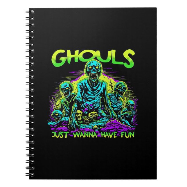 Cuaderno Ghouls solo quiere divertirse - Halloween Sloth De (Frente)