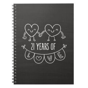 Cuaderno Gift Chalk Hearts, 21 Aniversario
