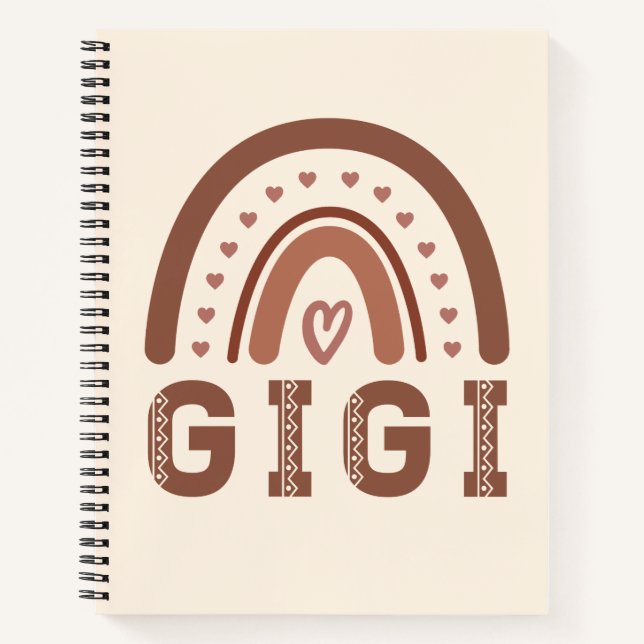 Cuaderno Gigi Boho Rainbow Cute Grandma Gifts (Anverso)