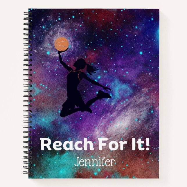 Cuaderno Giirls Basketball Motivational Spiral Notebook (Anverso)