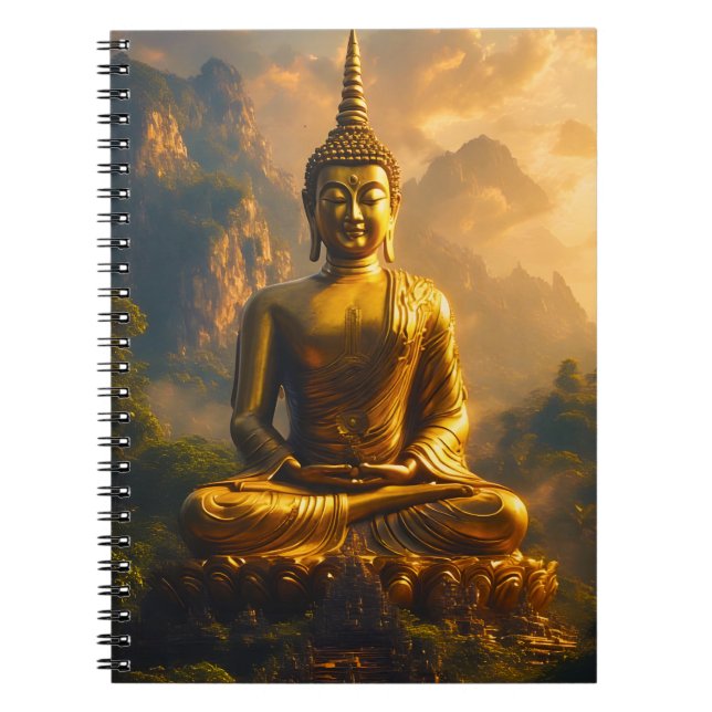 Cuaderno Gilded Seated Buddha Under a Sunset Sky (Frente)