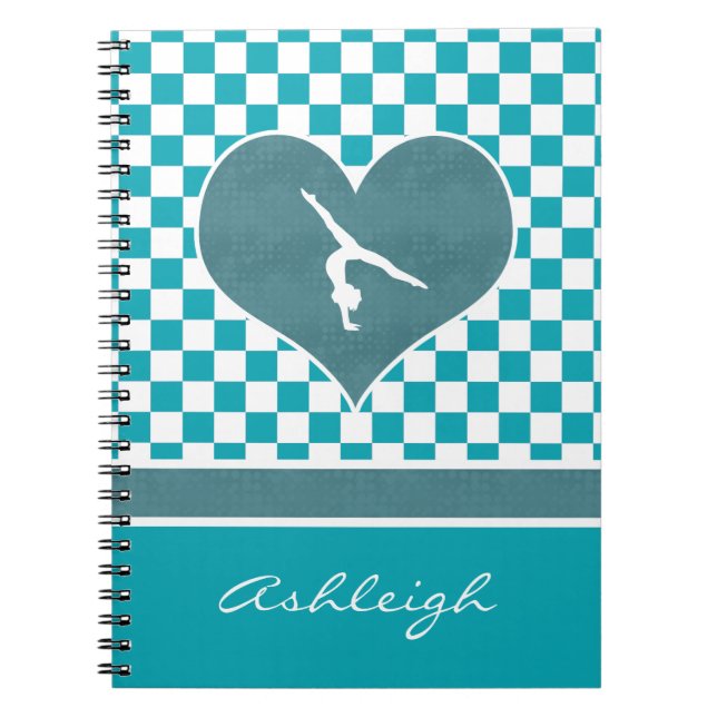 Cuaderno Gimnasia a cuadros verde verde azulada con el (Frente)