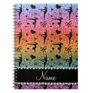 Cuaderno Gimnasia conocida personalizada del purpurina del
