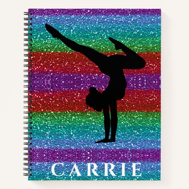 Cuaderno Gimnasia Cordón de espiral de arcoiris (Anverso)