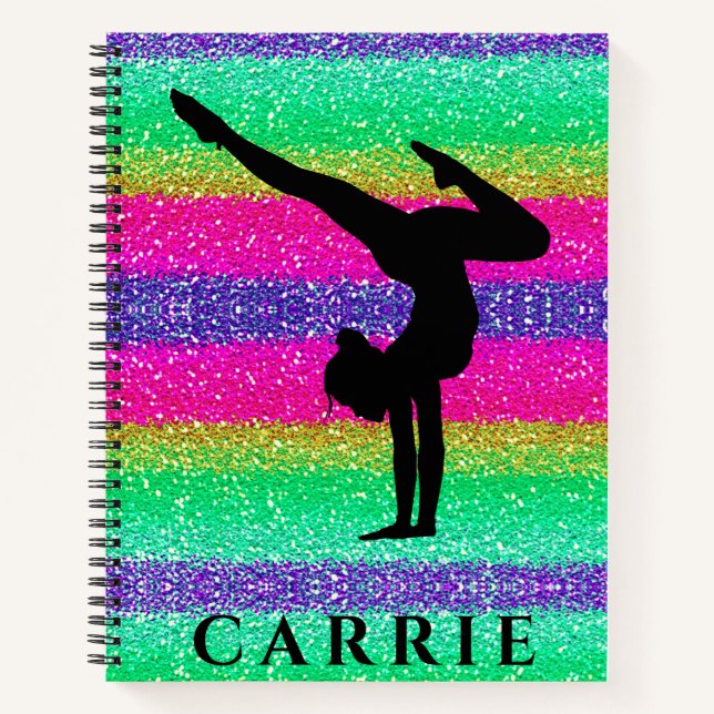 Cuaderno Gimnasia Cordón de espiral de arcoiris (Anverso)