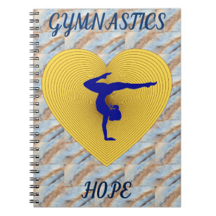 Cuaderno Gimnasia de corazón dorado con gimnasta