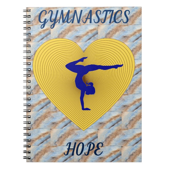 Cuaderno Gimnasia de corazón dorado con gimnasta (Frente)