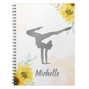 Cuaderno Gimnasia de las acuarelas rosadas y girasoles