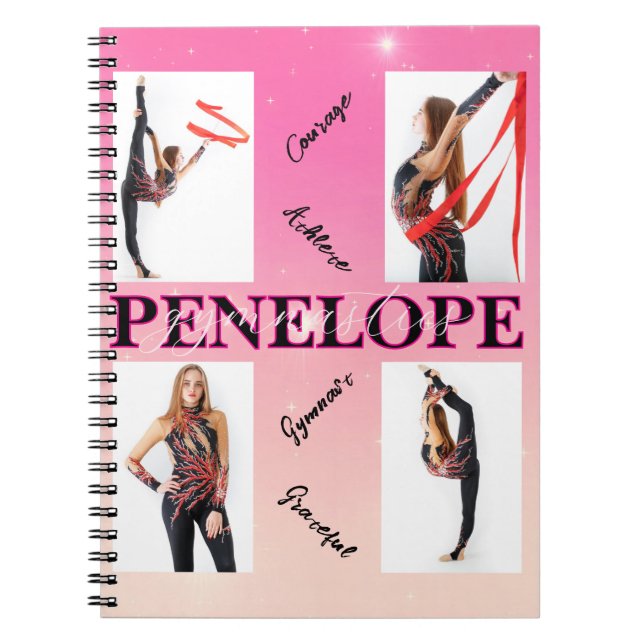 Cuaderno Gimnasia enmarañada Rosa 4 Foto Alentamiento (Frente)