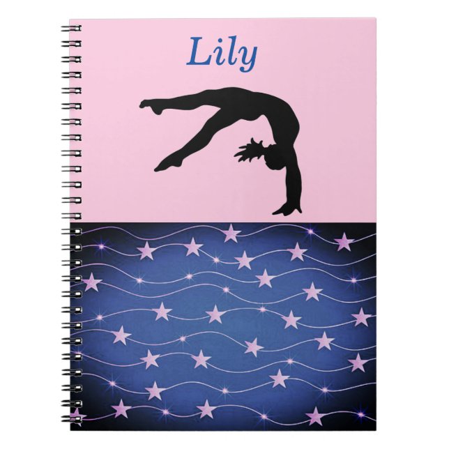 Cuaderno Gimnasia Estrellas rosa y azul personalizado (Frente)