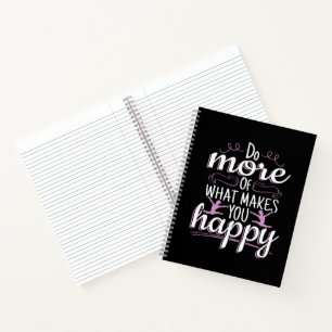 Cuaderno Gimnasia Femenil - Frase Motivacional Feliz