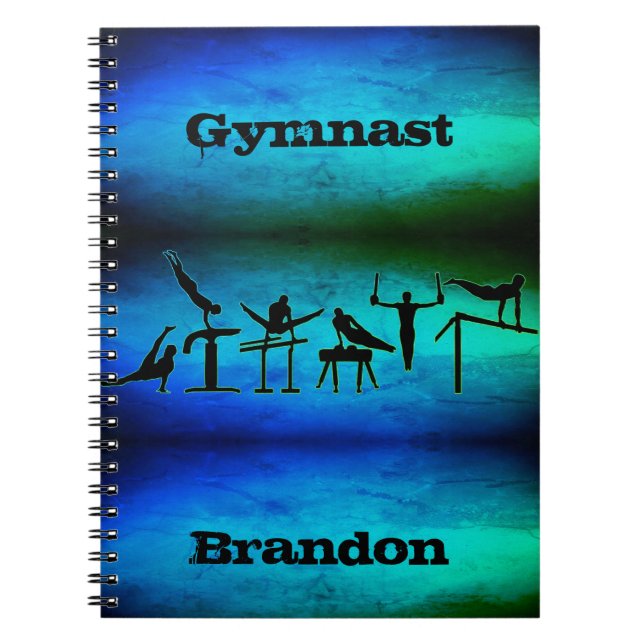 Cuaderno Gimnasia masculina portátil espiral personalizada (Frente)