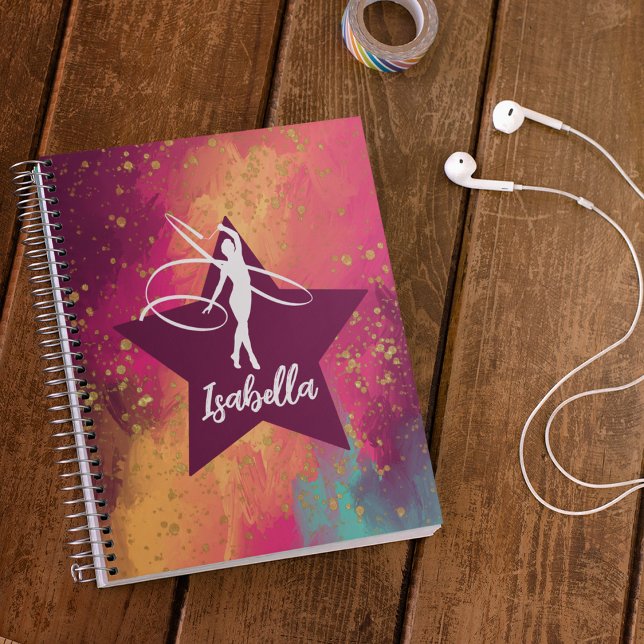 Cuaderno Gimnasia Monograma Nombre Purpurina de oro (Subido por el creador)