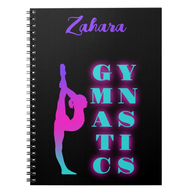 Cuaderno Gimnasia Morado Rosa Turquesa Ombre (Frente)