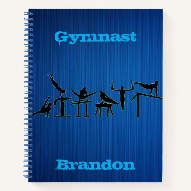 Cuaderno Gimnasia Niños Azul Personalizado (Anverso)