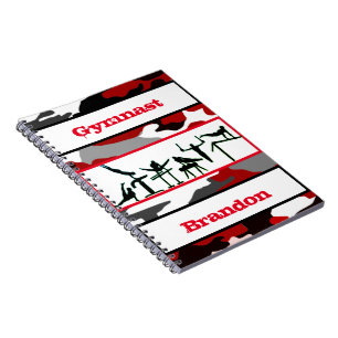 Cuaderno Gimnasia Niños Rojo, Negro, Blanco Camuflaje Gimna