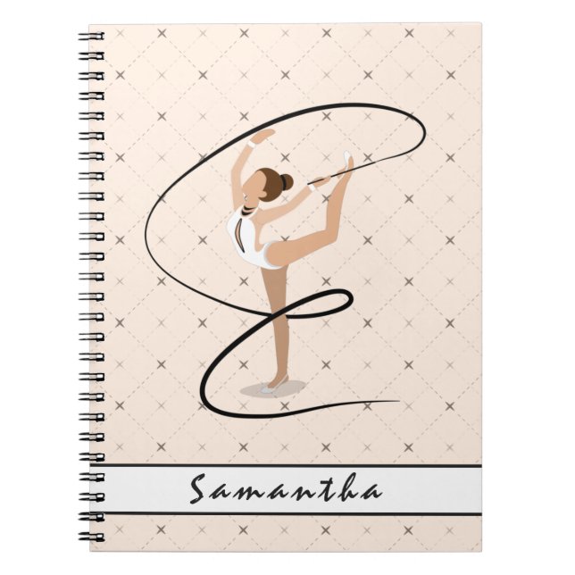 Cuaderno Gimnasia personalizada Bebé Rosa Girada (Frente)