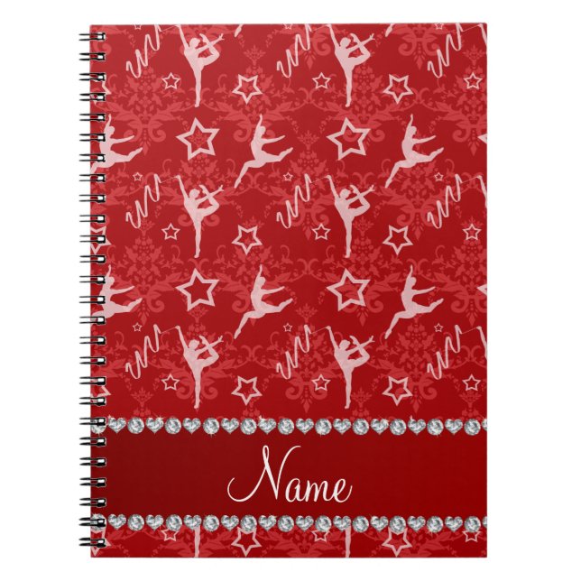 Cuaderno Gimnasia personalizada de damasco rojo (Frente)