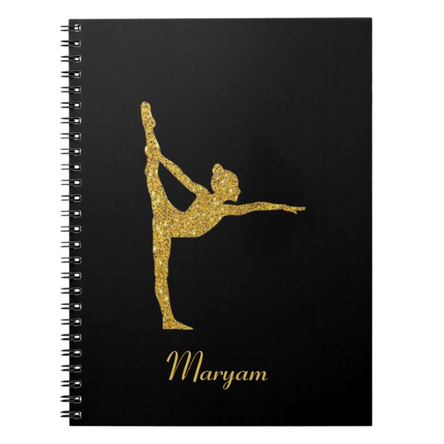 Cuaderno Gimnasia Purpurina de oro Gymnast (Frente)