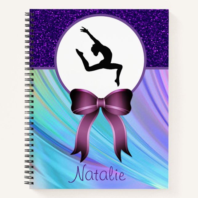 Cuaderno Gimnasia Purpurina y Bow Notebook (Anverso)