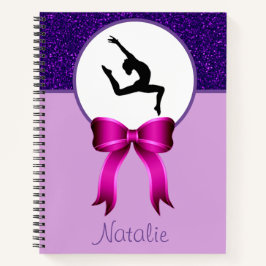 Cuaderno Gimnasia Purpurina y Bow Notebook