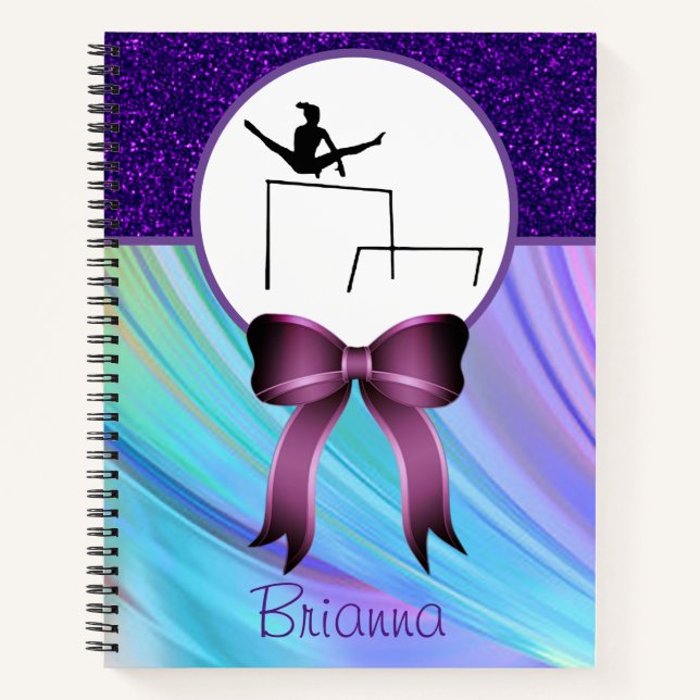 Cuaderno Gimnasia Purpurina y Bow Notebook (Anverso)