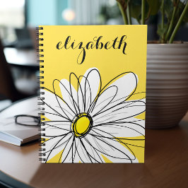 Cuaderno Gimnasio amarillo y blanco con texto Personalizado