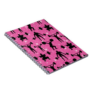 Cuaderno Gimnasio de Fitness Deporte Purpurina Rosa