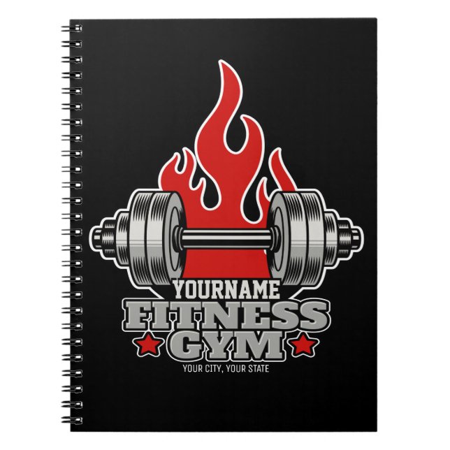 Cuaderno Gimnasio Dumbbell Lifting Personalizado (Frente)