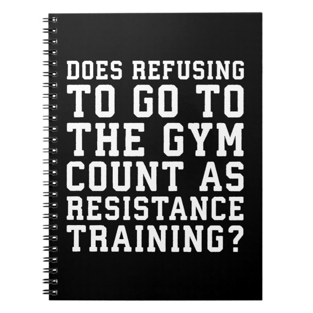 Cuaderno Gimnasio que rechaza, cuentas como entrenamiento (Frente)