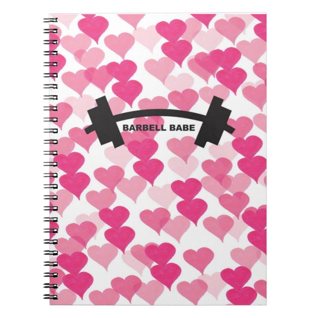 Cuaderno Gimnasio rosa del corazón de una chica dulce (Frente)